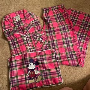 Walt disney world Disneyland Mickey Mouse flannel pajama set in a bag NWT size S